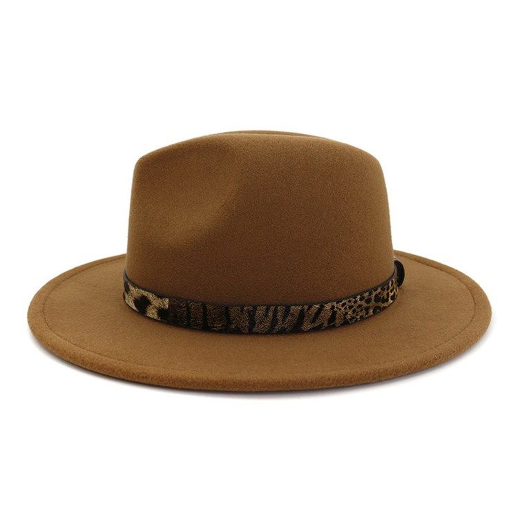 Fedora Hat Print Leopard Vinterhatte Til Kvinder