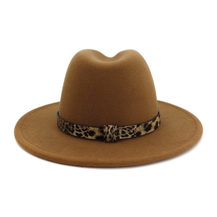 Fedora Hat Print Leopard Vinterhatte Til Kvinder