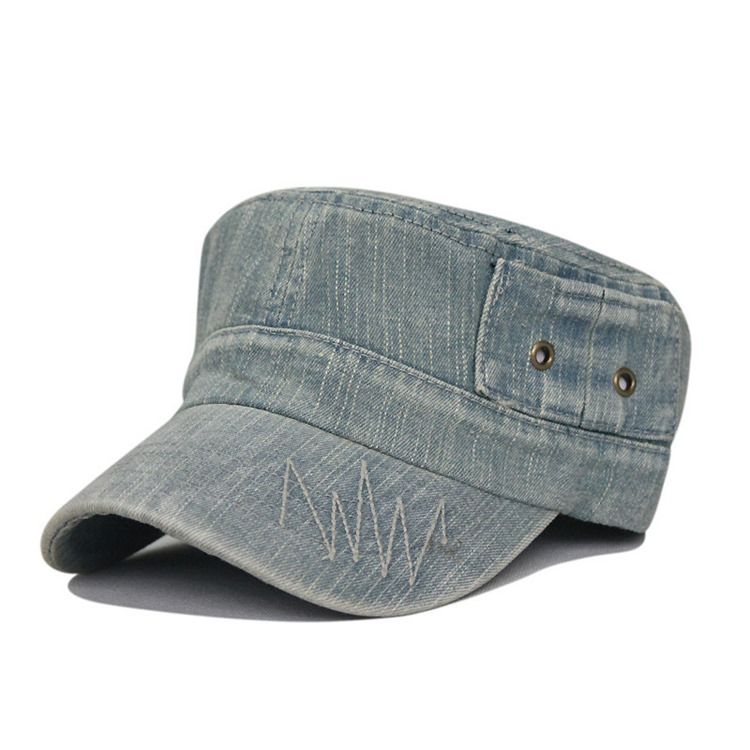 Herre Sport Washed Denim Peaked Cap