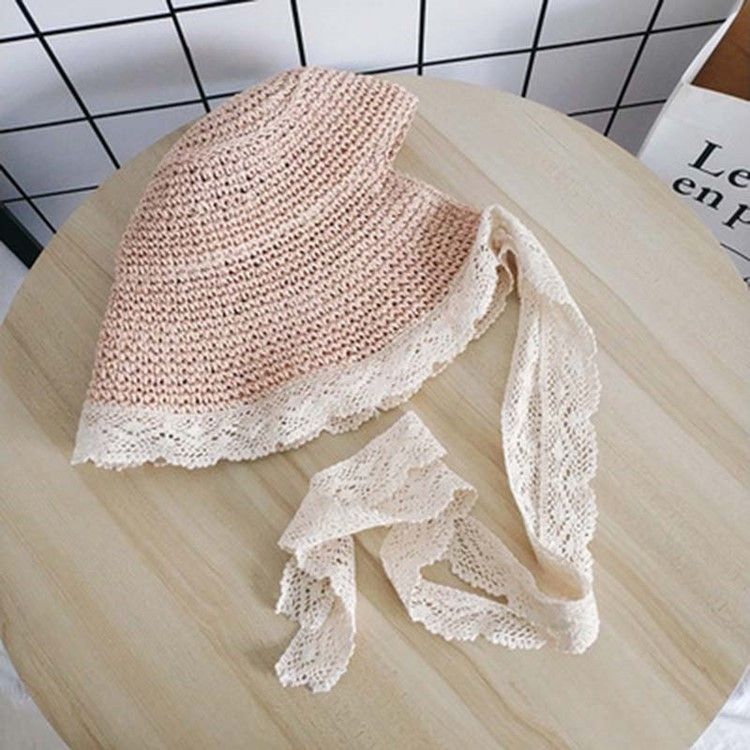 Kvinder Lace Straw Hollow Summer Hats