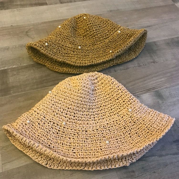 Kvindestraw Hollow Plain Pearl Hat