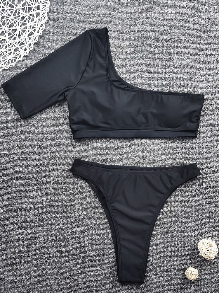 Fashion Plain Tankini Sæt Badetøj Til Kvinder