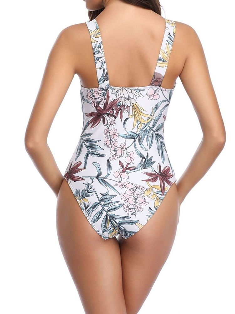 Kvinders One Piece Print Elastisk Skimpy Badetøj