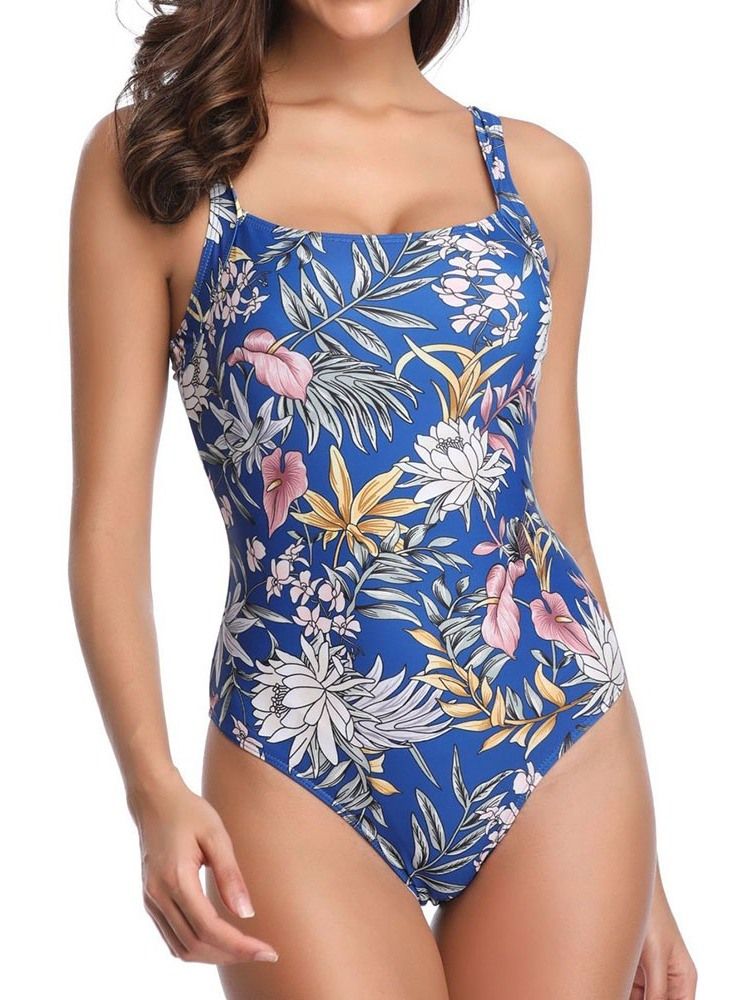 Kvinders One Piece Print Elastisk Skimpy Badetøj