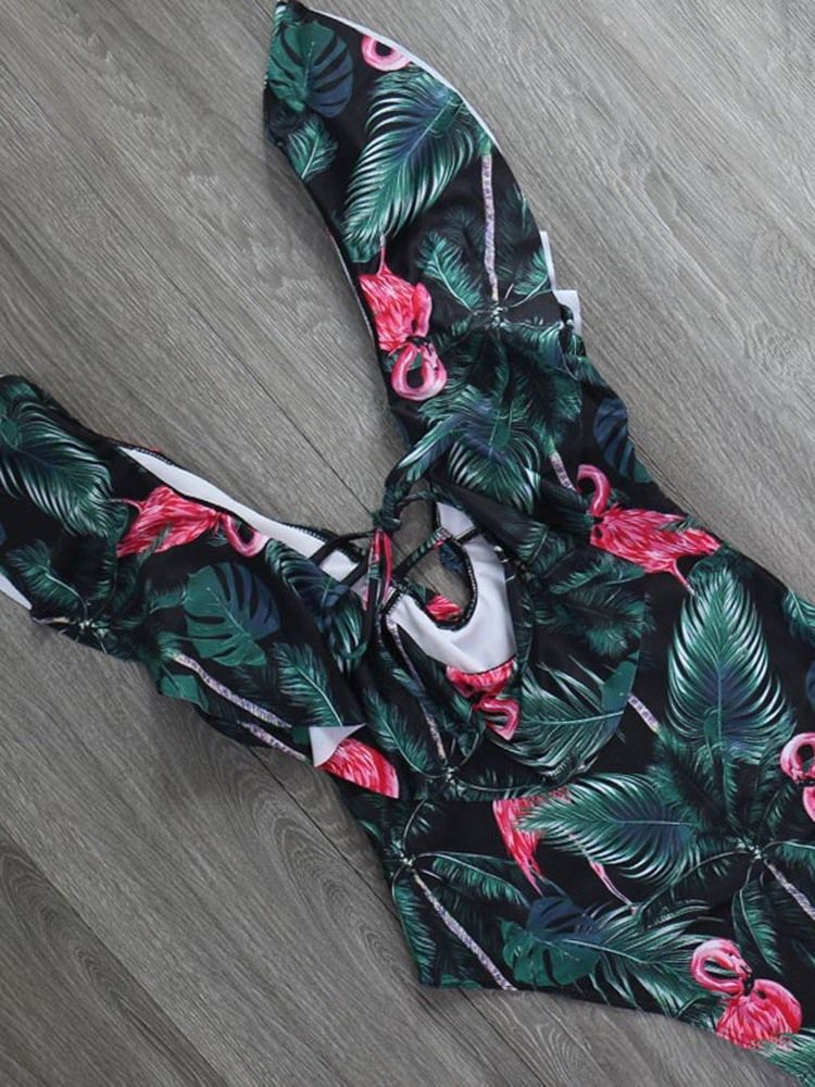 Kvinders Print Badedragt Med Beach Look