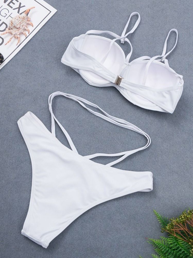 Plain Tankini Sæt Sexet Badetøj Til Kvinder