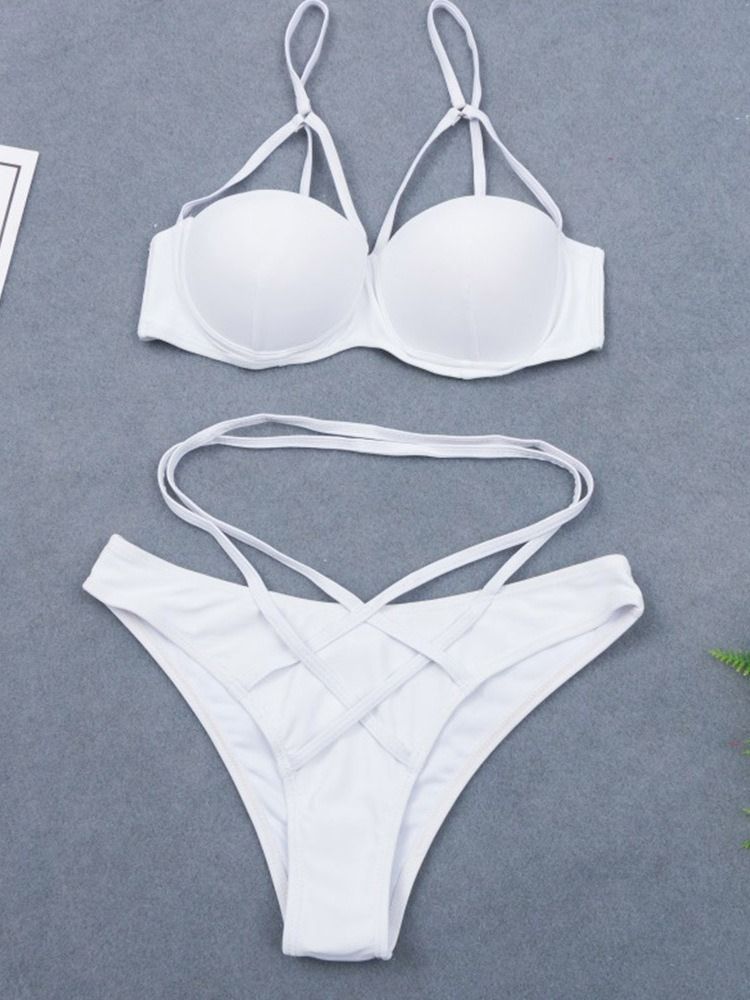 Plain Tankini Sæt Sexet Badetøj Til Kvinder