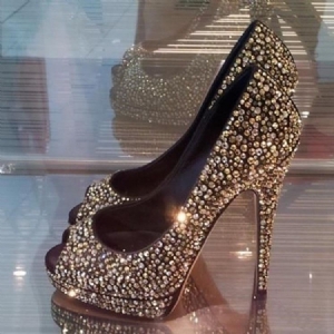 Kvinders Rhinestone Peep Toe Platform Prom Sko