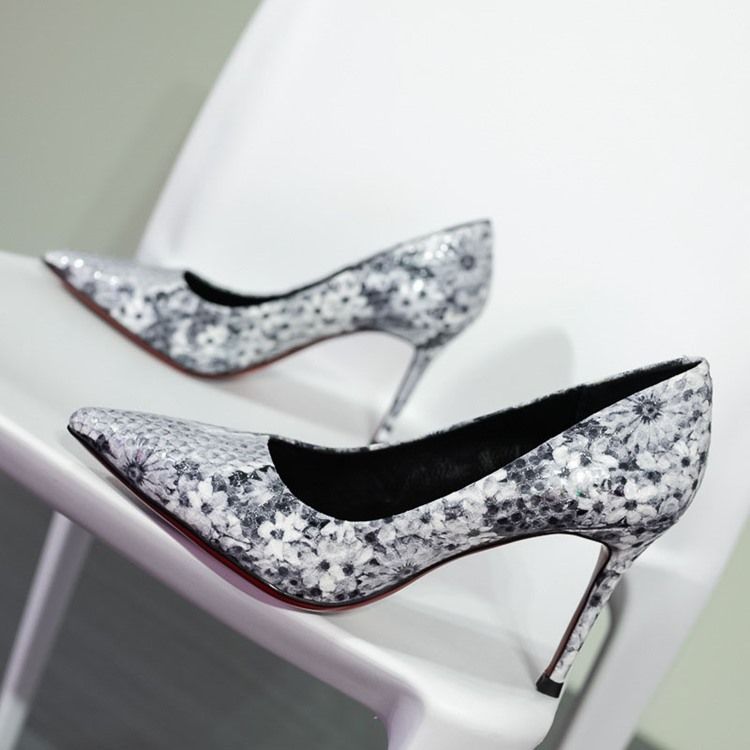 Print Spids Toe Stiletto Heel Kvinders Prom Sko