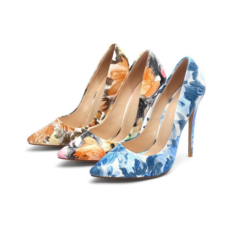 Print Stiletto Heel Slip-on Kvinders Prom Sko