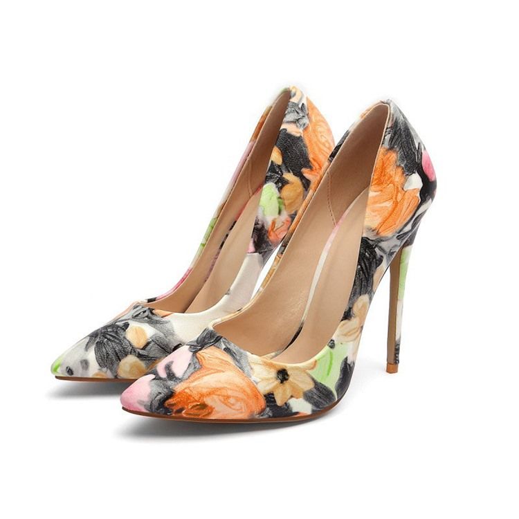 Print Stiletto Heel Slip-on Kvinders Prom Sko