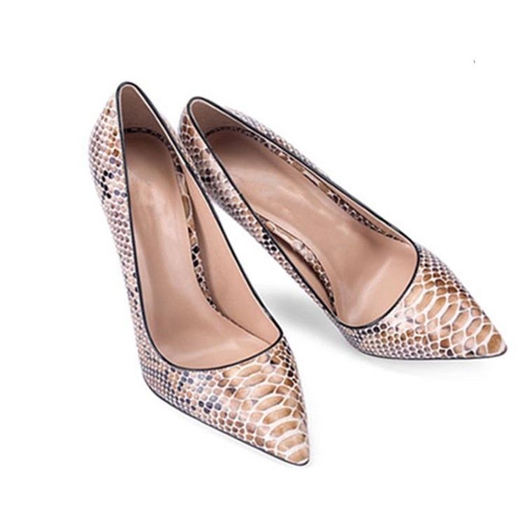 Serpentine Spidse Toe Slip-on Stiletto Heel Kvinders Prom Sko