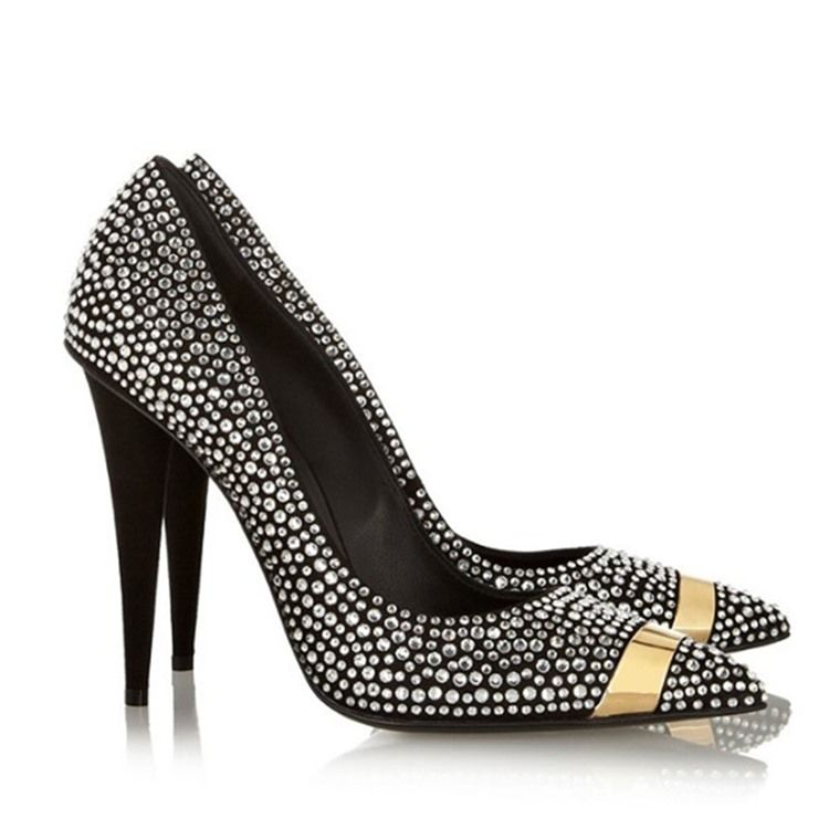 Stiletto Heel Spidse Toe Rhinestone Kvinders Prom Sko