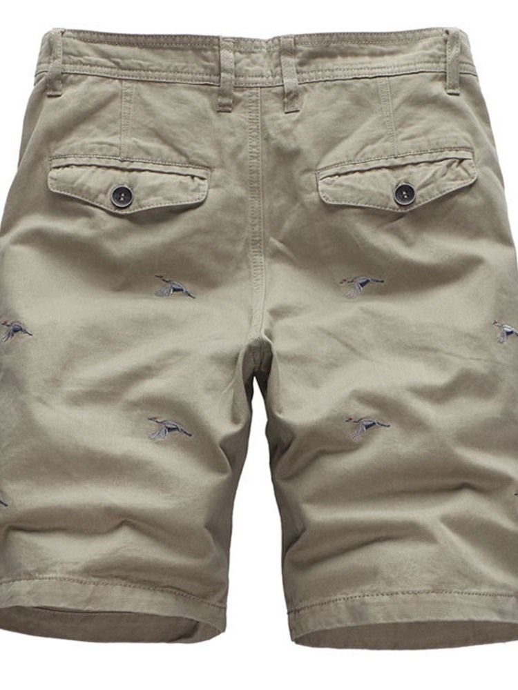 Animal Straight Broderi Mid Talje Casual Herreshorts