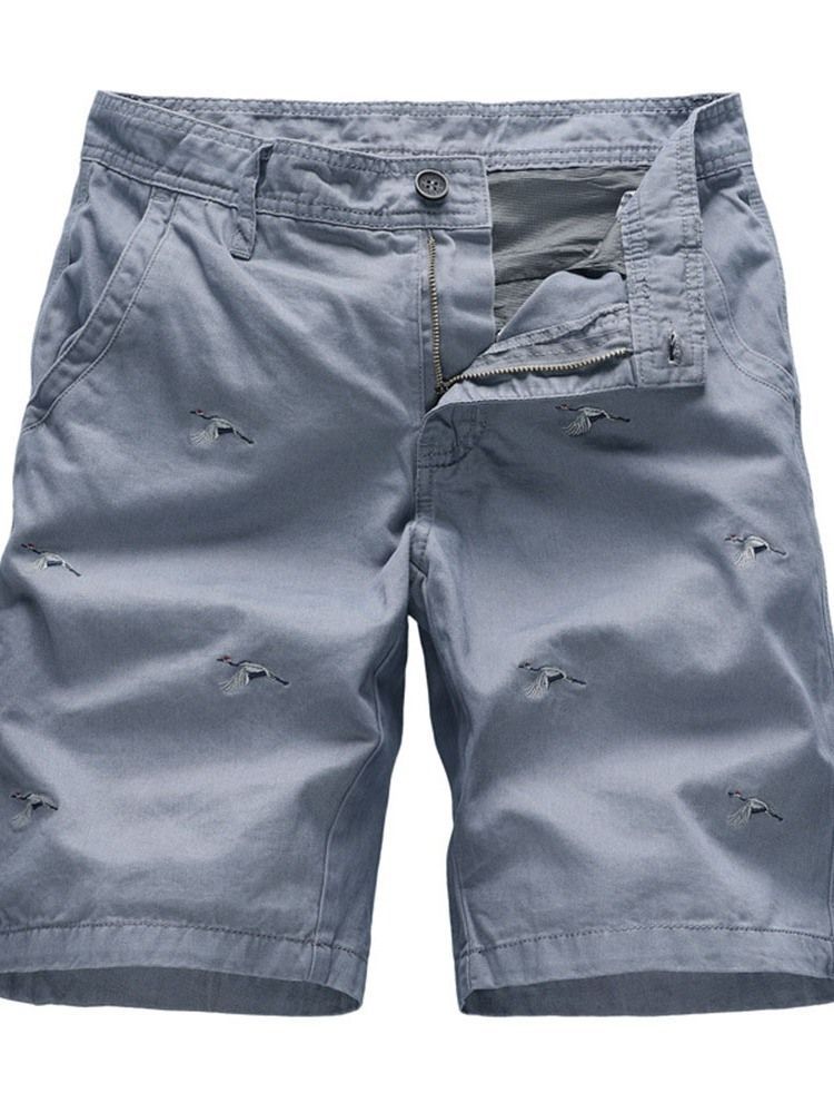 Animal Straight Broderi Mid Talje Casual Herreshorts