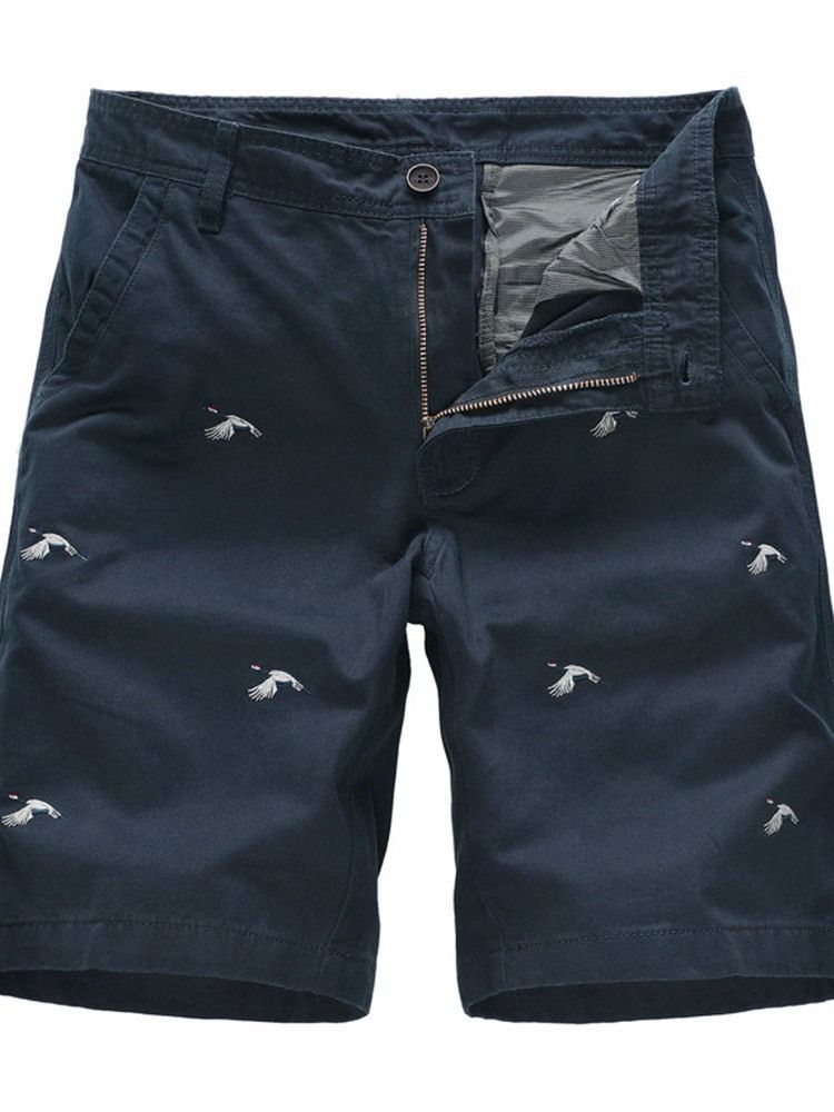 Animal Straight Broderi Mid Talje Casual Herreshorts