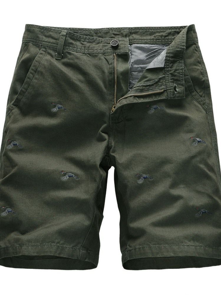 Animal Straight Broderi Mid Talje Casual Herreshorts