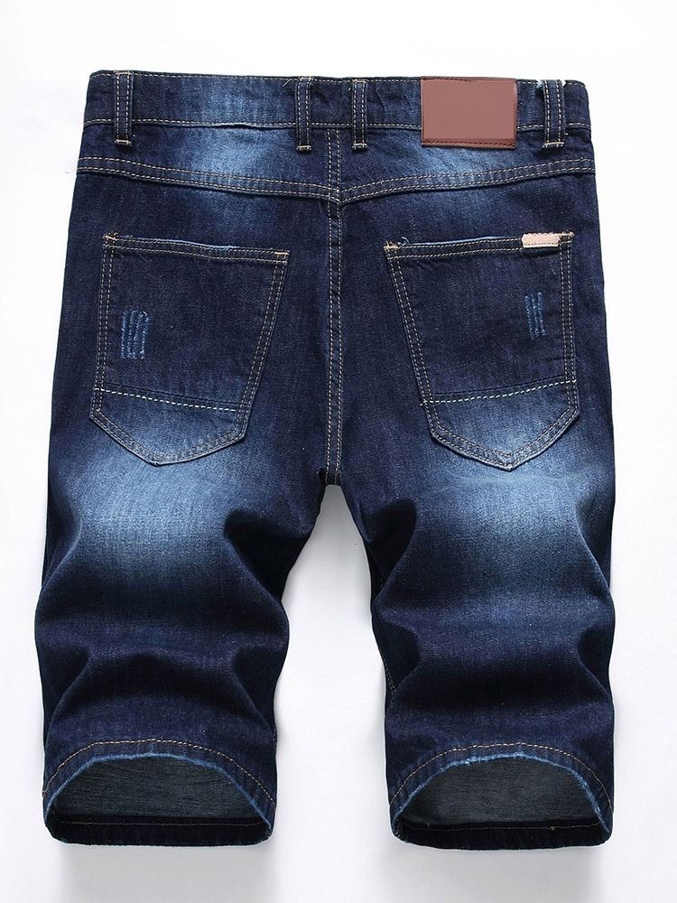 Hole European Mid Waist Denim Shorts Til Mænd