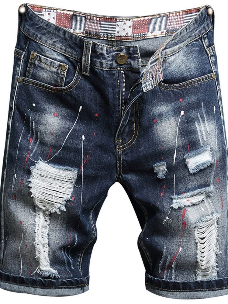 Hul Lige Midje Casual Shorts Til Mænd