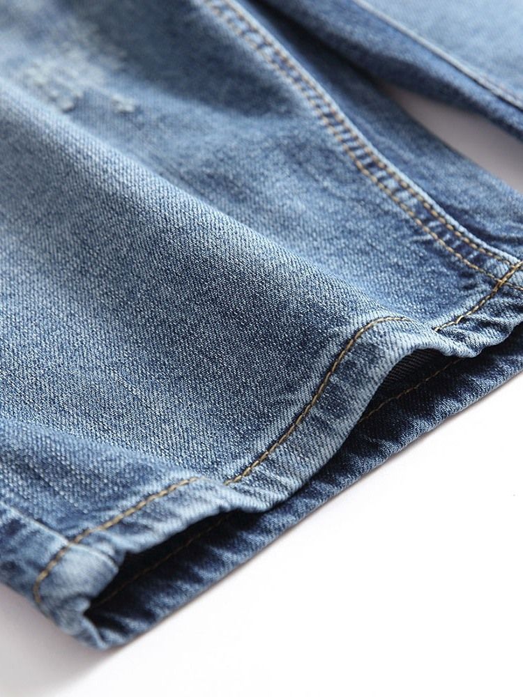 Knap Lige Lynlås Mænds Denim Shorts