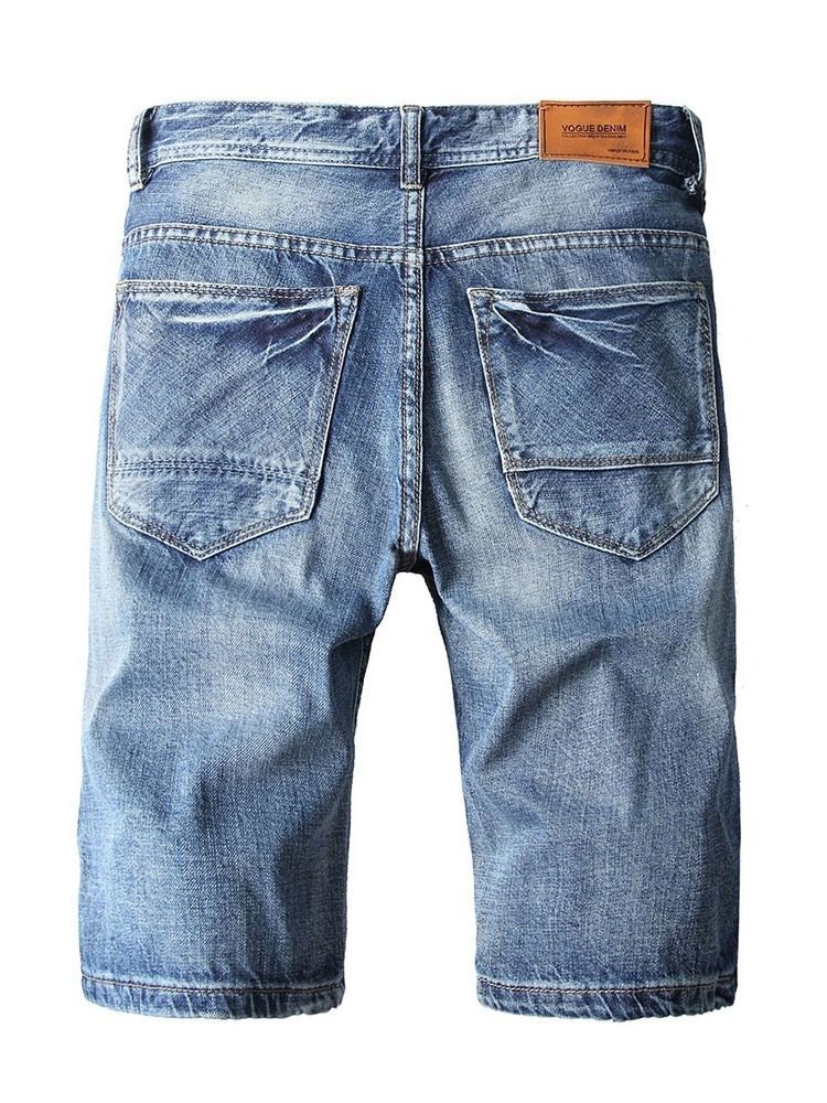 Lomme Lige Lynlås Mænds Denim Shorts