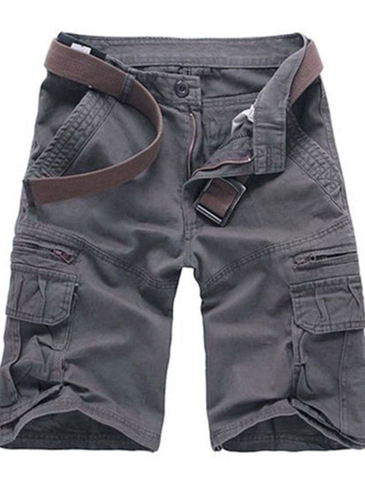 Lynlås Straight Plain Mid Talje Herre Casual Shorts