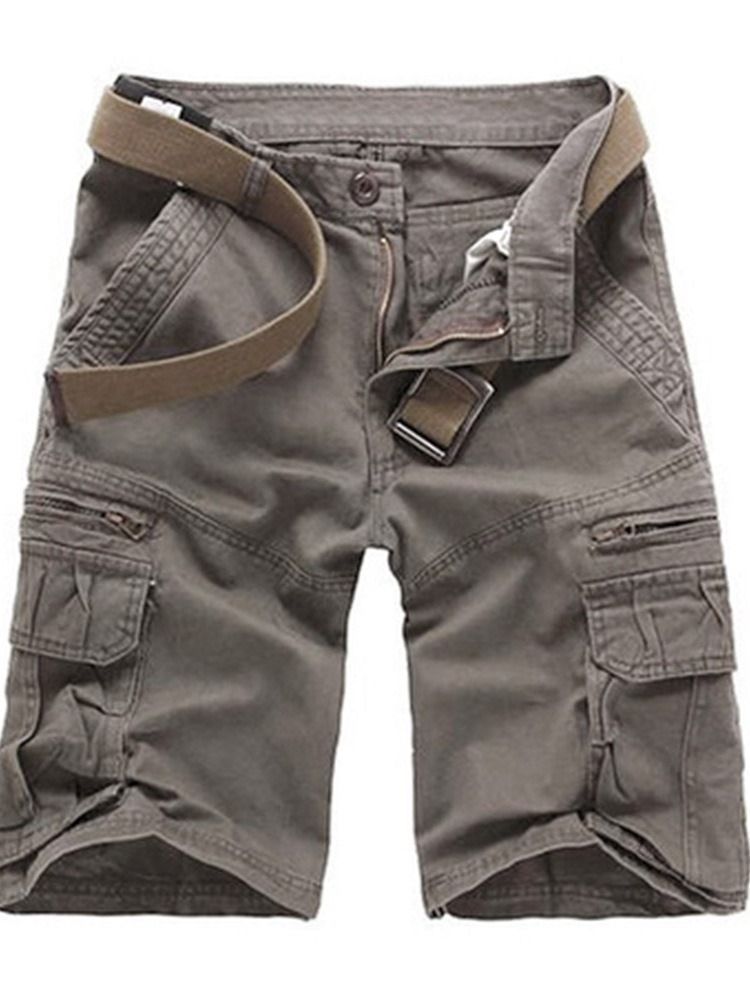 Lynlås Straight Plain Mid Talje Herre Casual Shorts