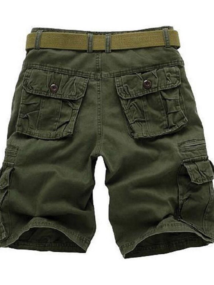 Lynlås Straight Plain Mid Talje Herre Casual Shorts