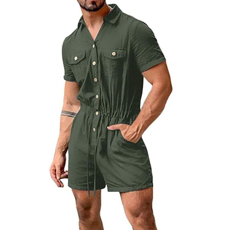 Mænds Almindelige Lommeshorts Jumpsuits Overalls