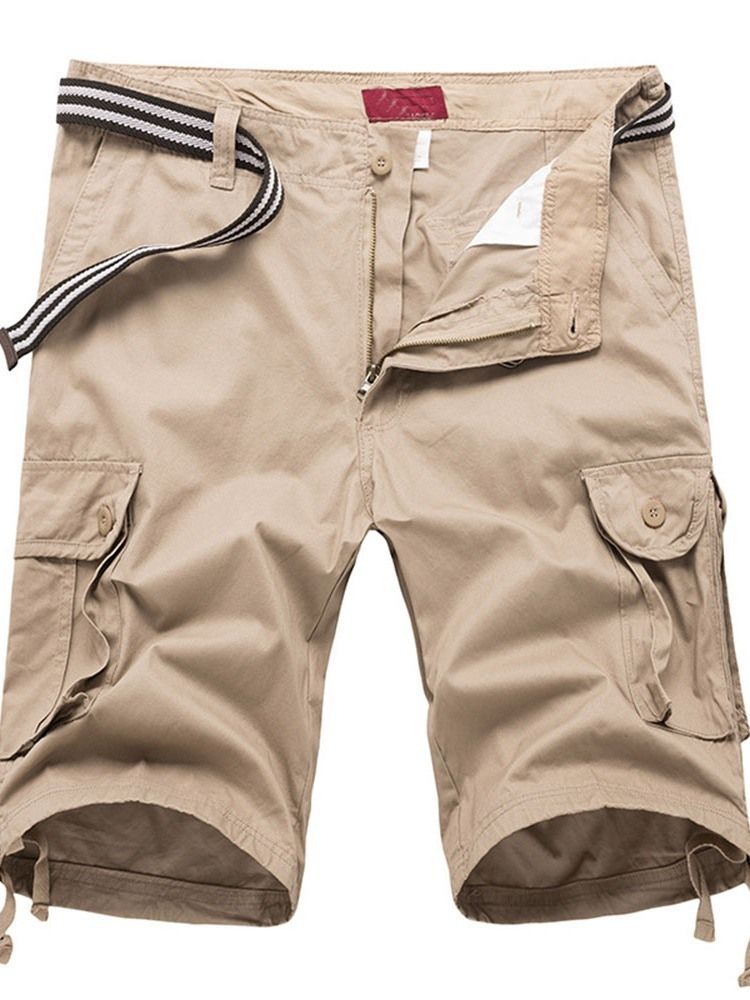 Mænds Løse Lommer Plain Afslappet Midje Shorts