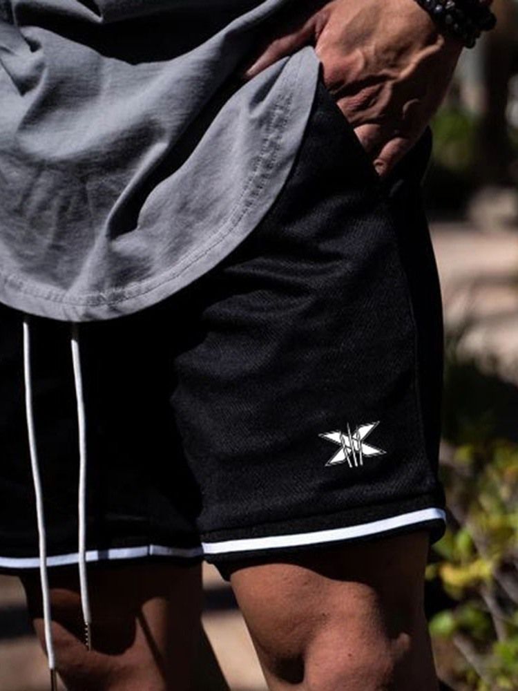 Mænds Løst Stribet Print Casual Midje Shorts