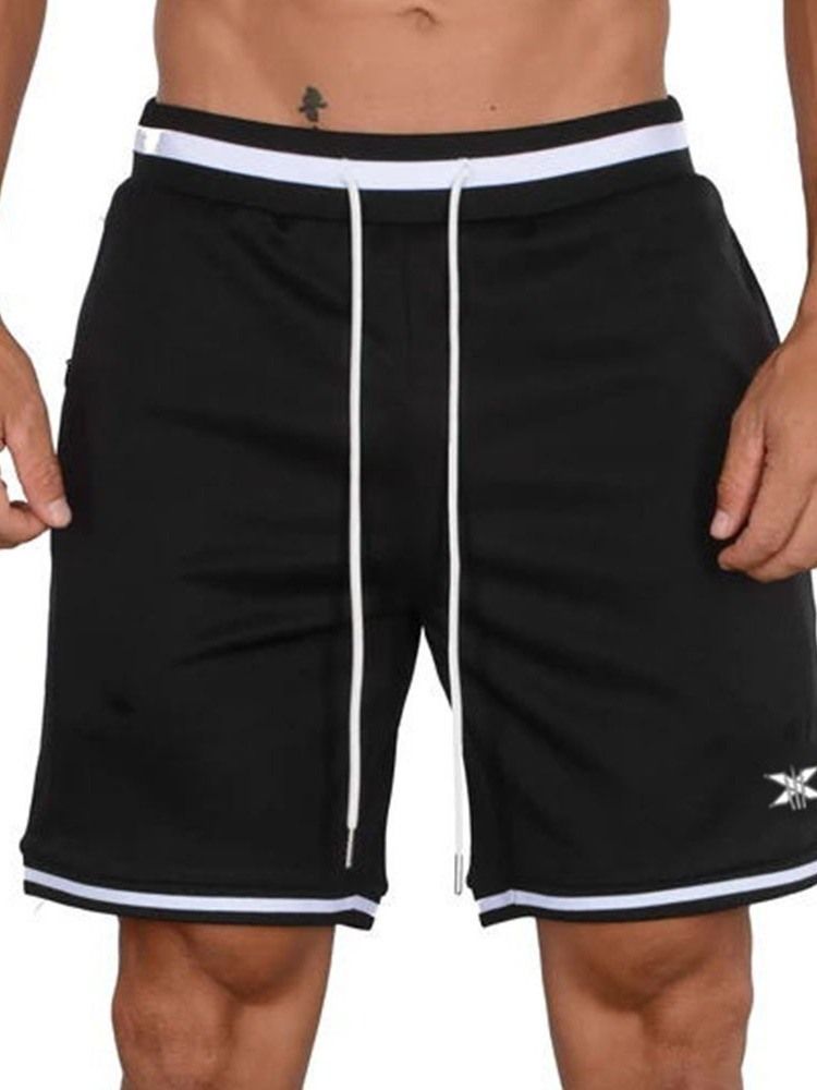 Mænds Løst Stribet Print Casual Midje Shorts