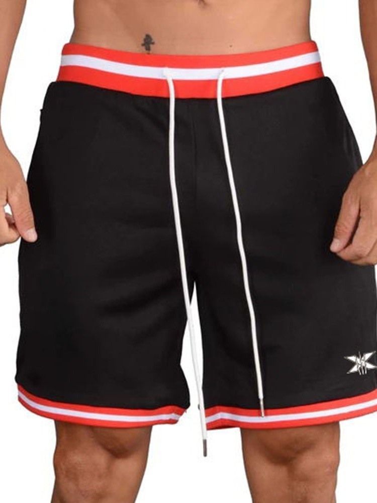 Mænds Løst Stribet Print Casual Midje Shorts