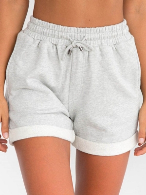 Plain Lace-up Women's Sports Shorts