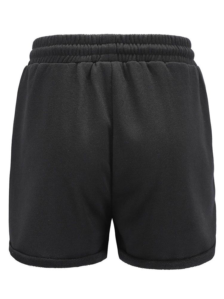 Plain Lace-up Women's Sports Shorts