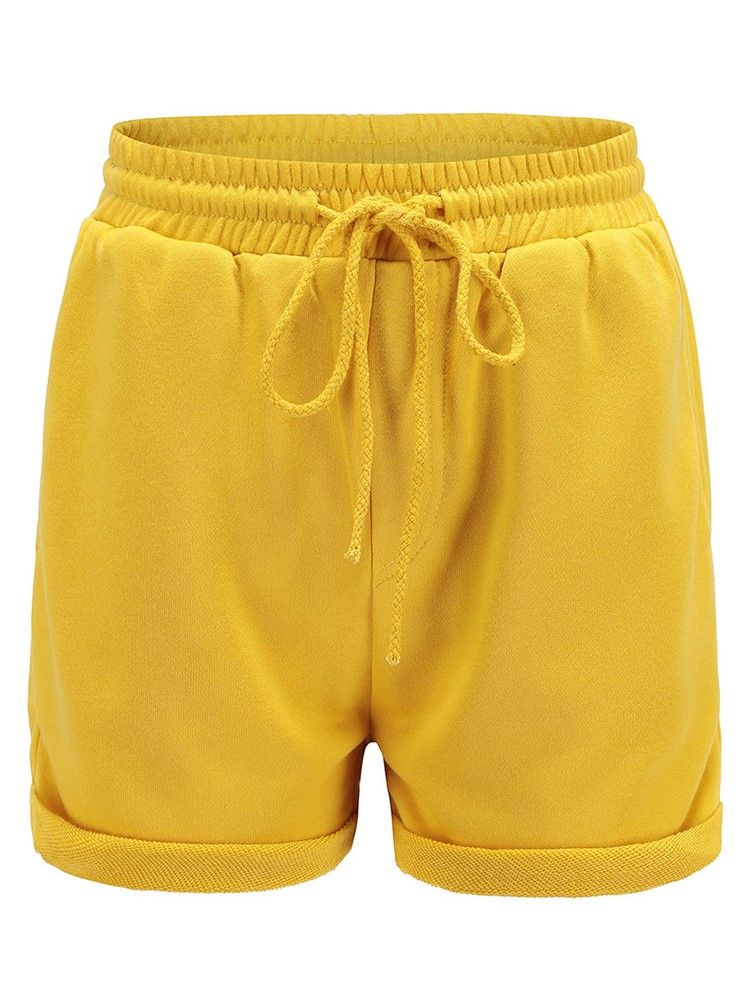 Plain Lace-up Women's Sports Shorts