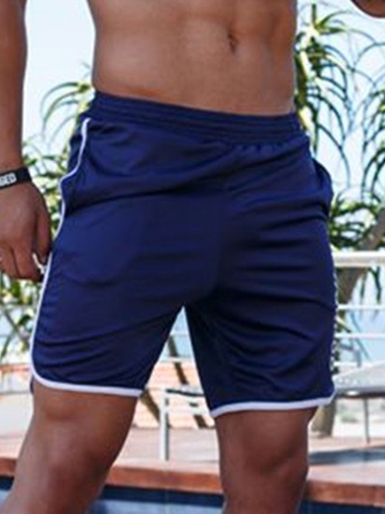 Print Slim Letter Casual Elastics Shorts Til Mænd