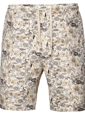 Print Straight Floral Lace-up Sports Shorts Til Mænd