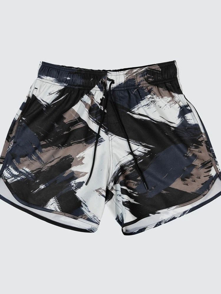 Slim Lace-up Camouflage Casual Lace-up Men's Shorts