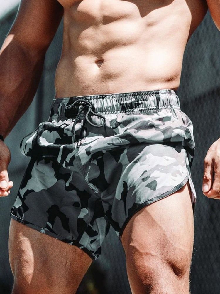 Slim Lace-up Camouflage Casual Lace-up Men's Shorts