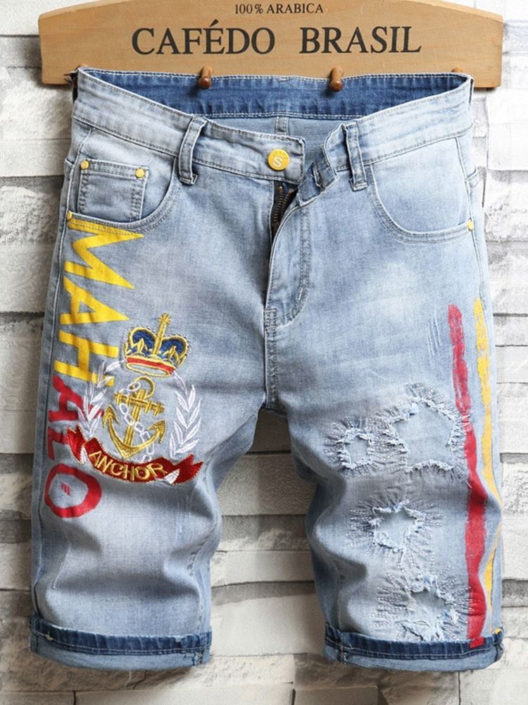 Straight Mid Waist European Men's Jeans