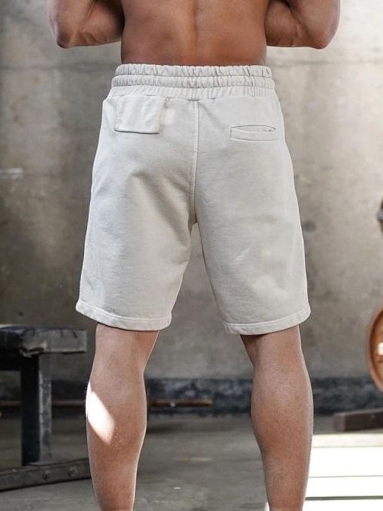 Straight Plain Lace-up Casual Shorts Til Mænd