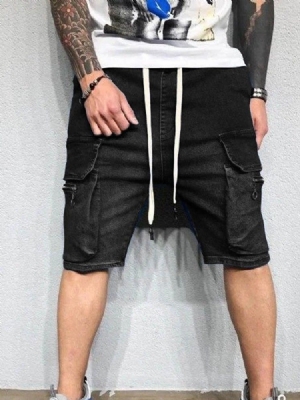 Straight Pocket Lace-up Casual Shorts Til Mænd