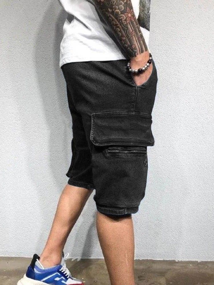 Straight Pocket Lace-up Casual Shorts Til Mænd