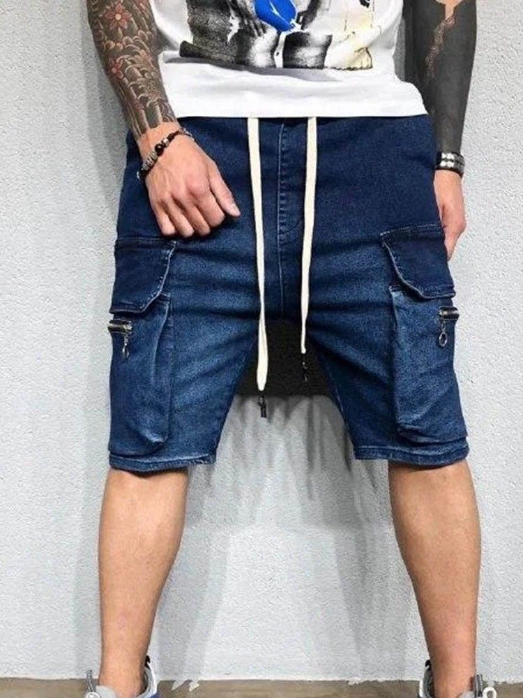 Straight Pocket Lace-up Casual Shorts Til Mænd