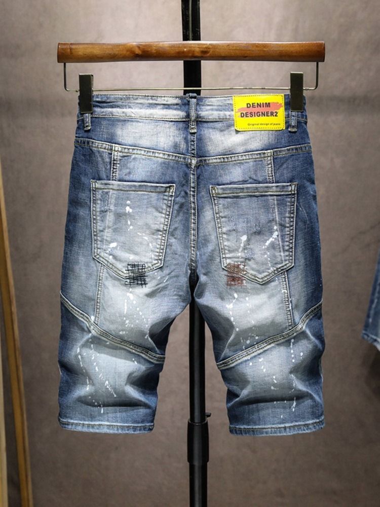 Straight Zipper Hip Hop-shorts Til Mænd