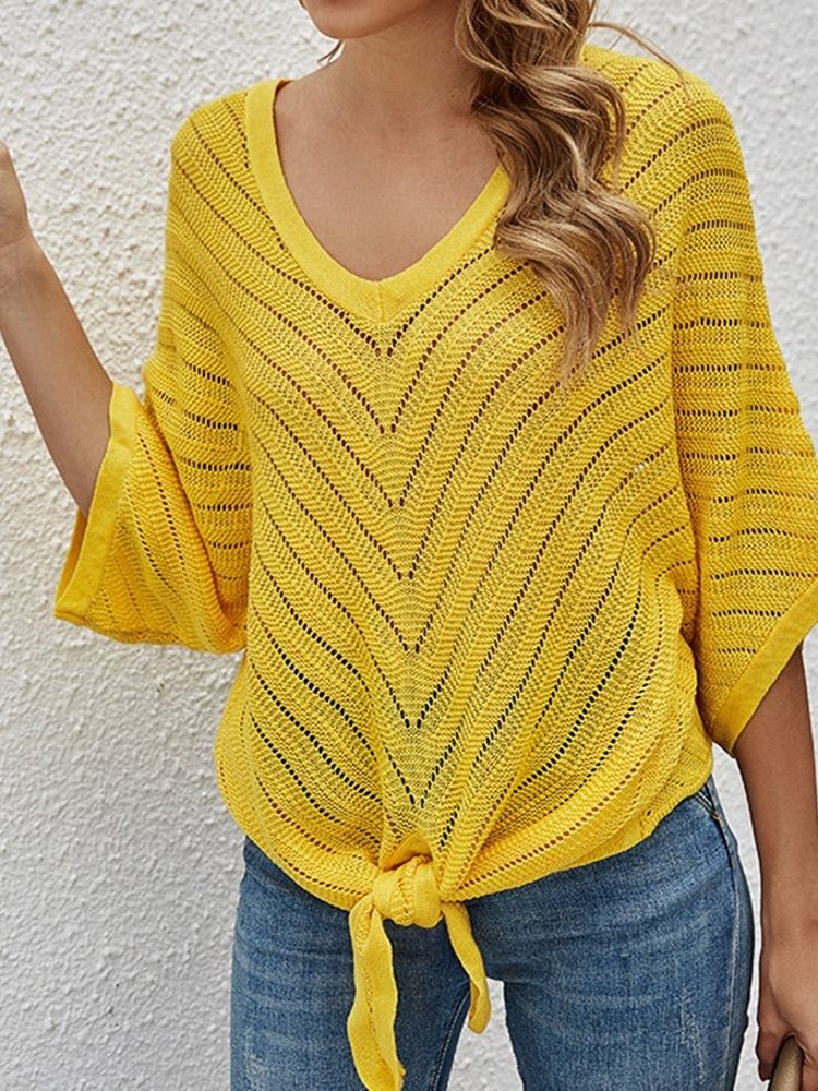 Batwing Ærme Tynd Hul Sommer Sommer Ærmet Dame Sweater