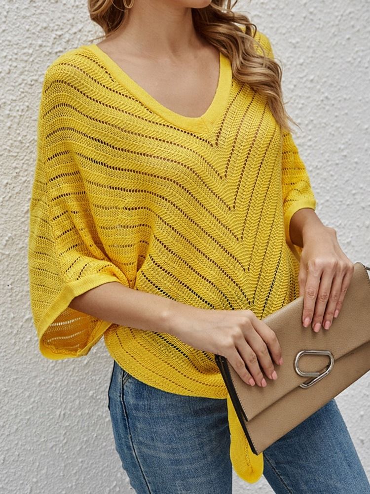 Batwing Ærme Tynd Hul Sommer Sommer Ærmet Dame Sweater