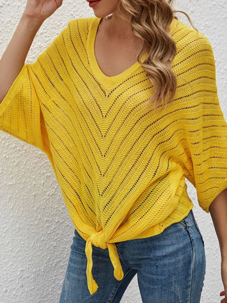 Batwing Ærme Tynd Hul Sommer Sommer Ærmet Dame Sweater