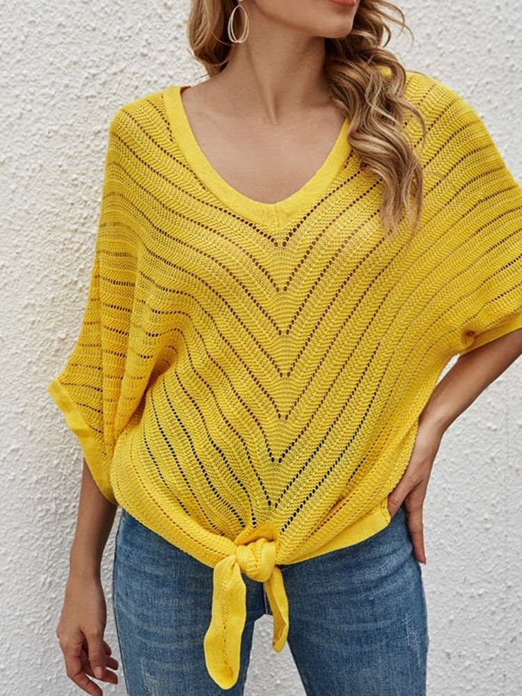 Batwing Ærme Tynd Hul Sommer Sommer Ærmet Dame Sweater